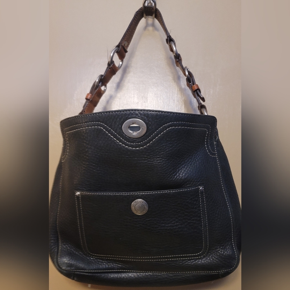 Vintage, Hobo Coach Black Leather Bag